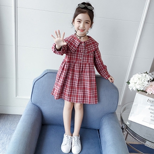 2019新款儿童格子裙中大童女孩洋气衬裙
