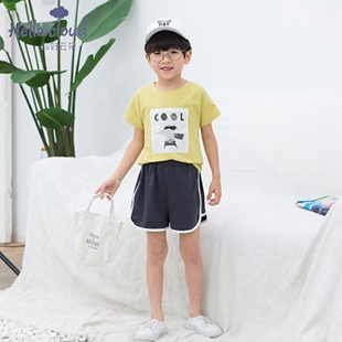 男童印花短袖 竹节棉卡通短袖汗衫