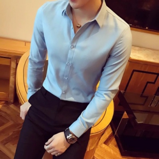 韩版修身男式衬衫