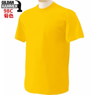 环纺棉圆领Gildan加厚男士短袖