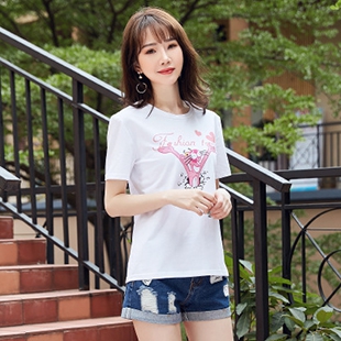 2019爆款夏装新款白色短袖t恤女