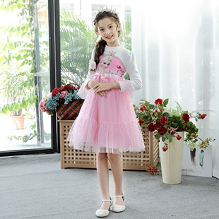 连衣裙冬季加绒加厚长袖公主裙韩版童装